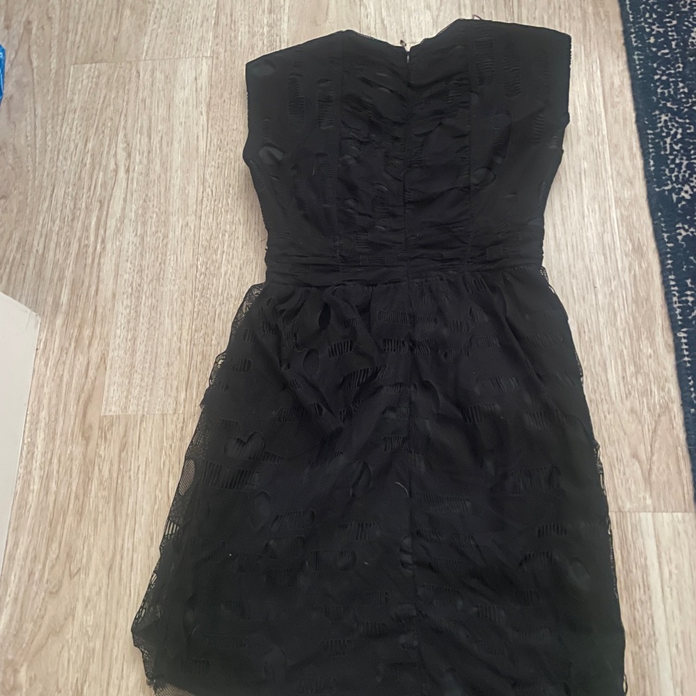 Anna Sui Black Textured Backless Dress - Picture 4 of 4
